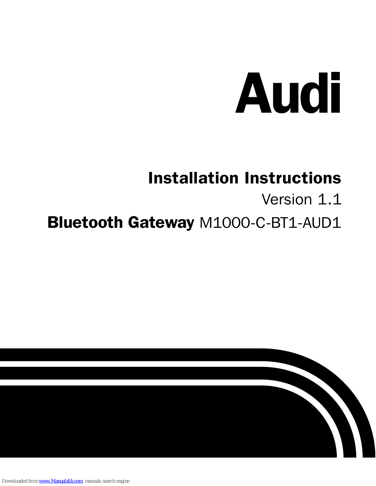 Audi M1000-C-BT1-AUD1 Installation Instructions Manual