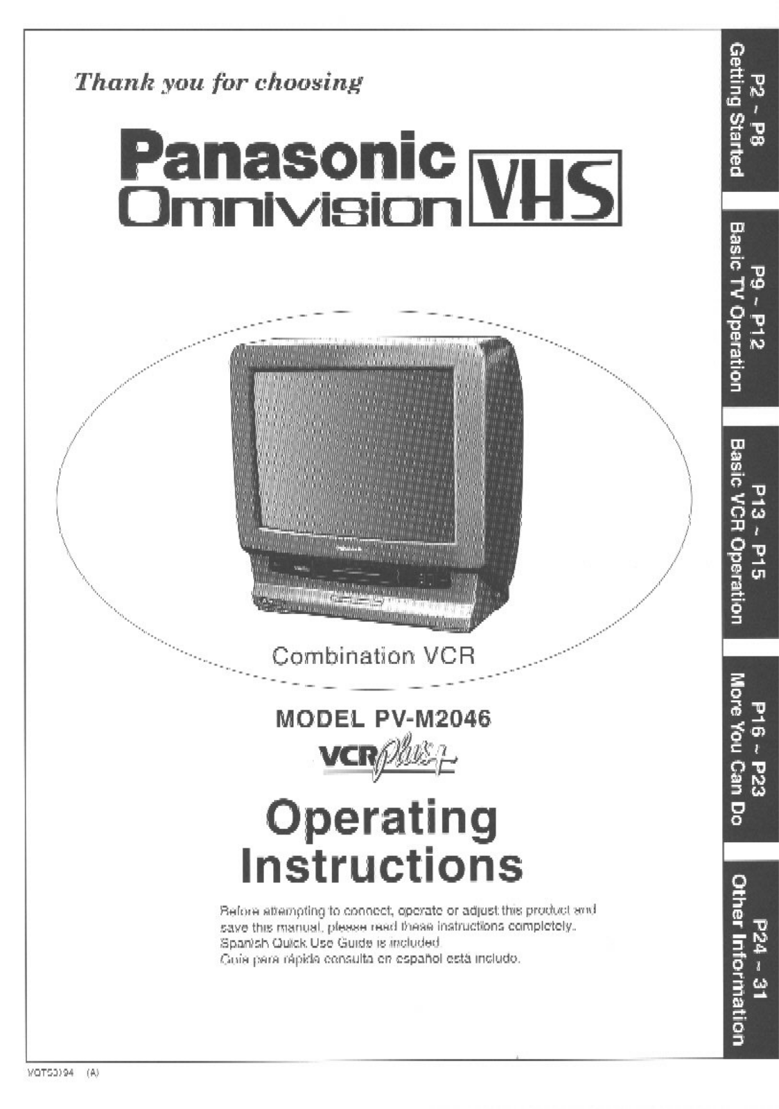 Panasonic PV-M2046 User Manual