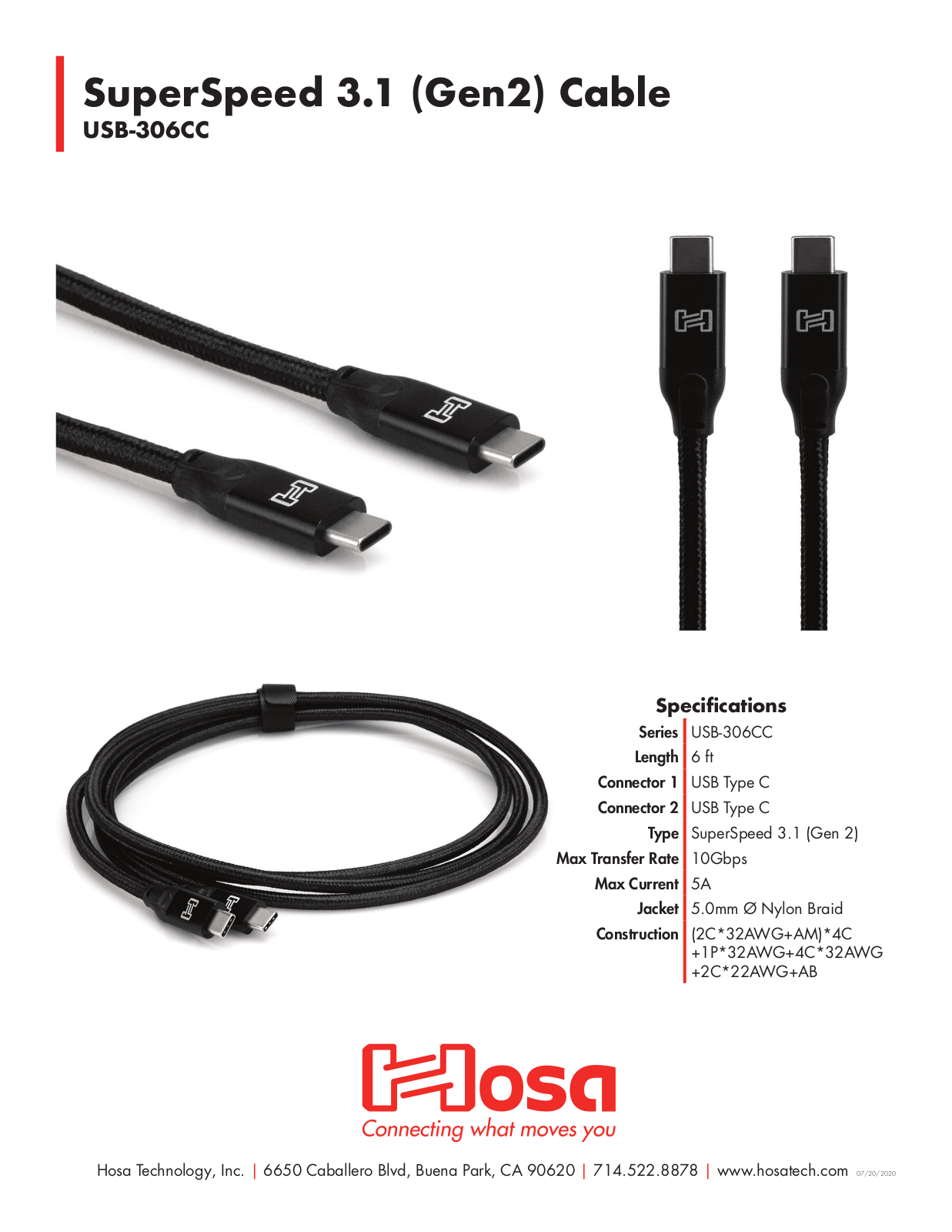 Hosa USB-306CC Specifications