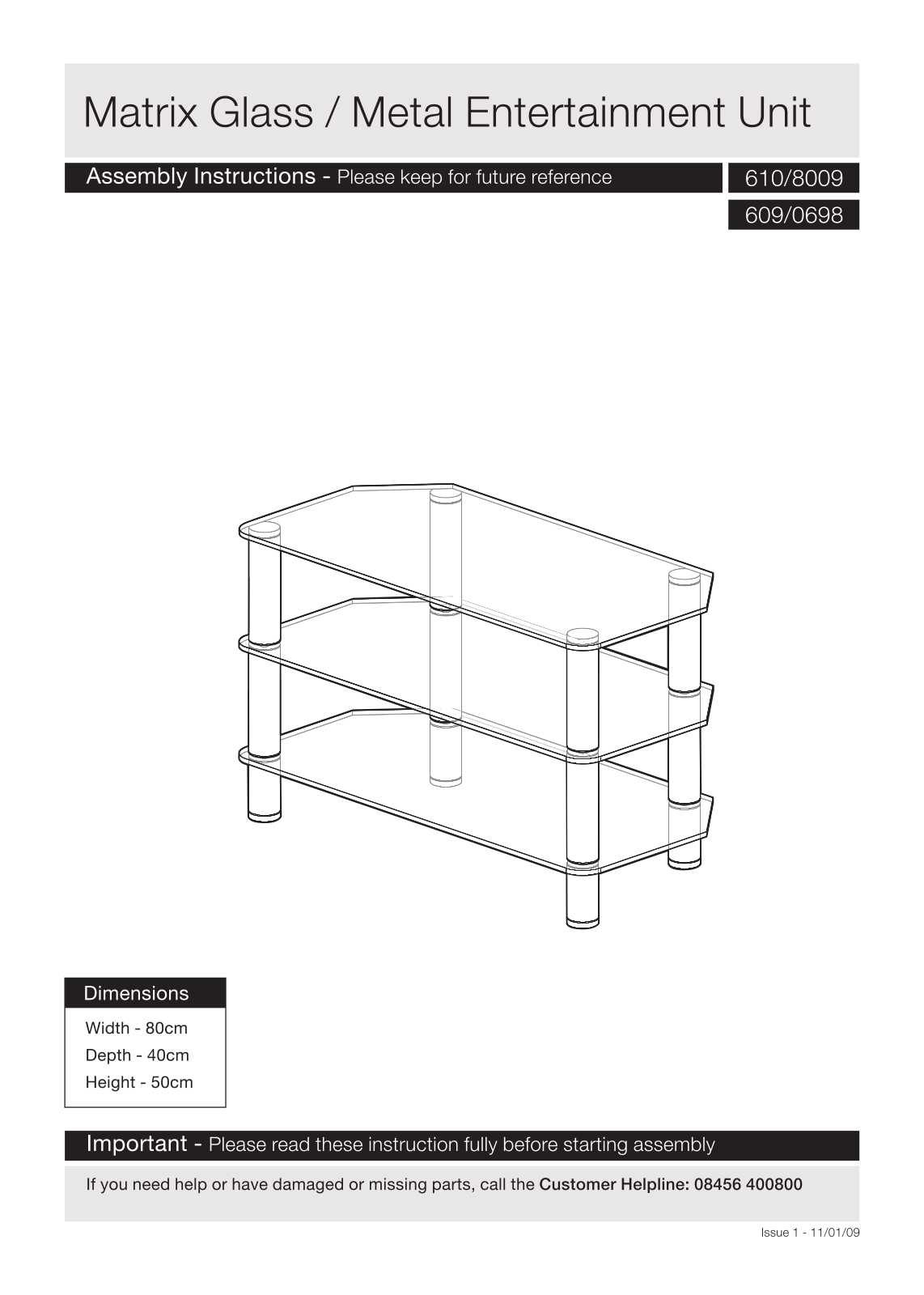 Argos 6108009 ASSEMBLY INSTRUCTIONS