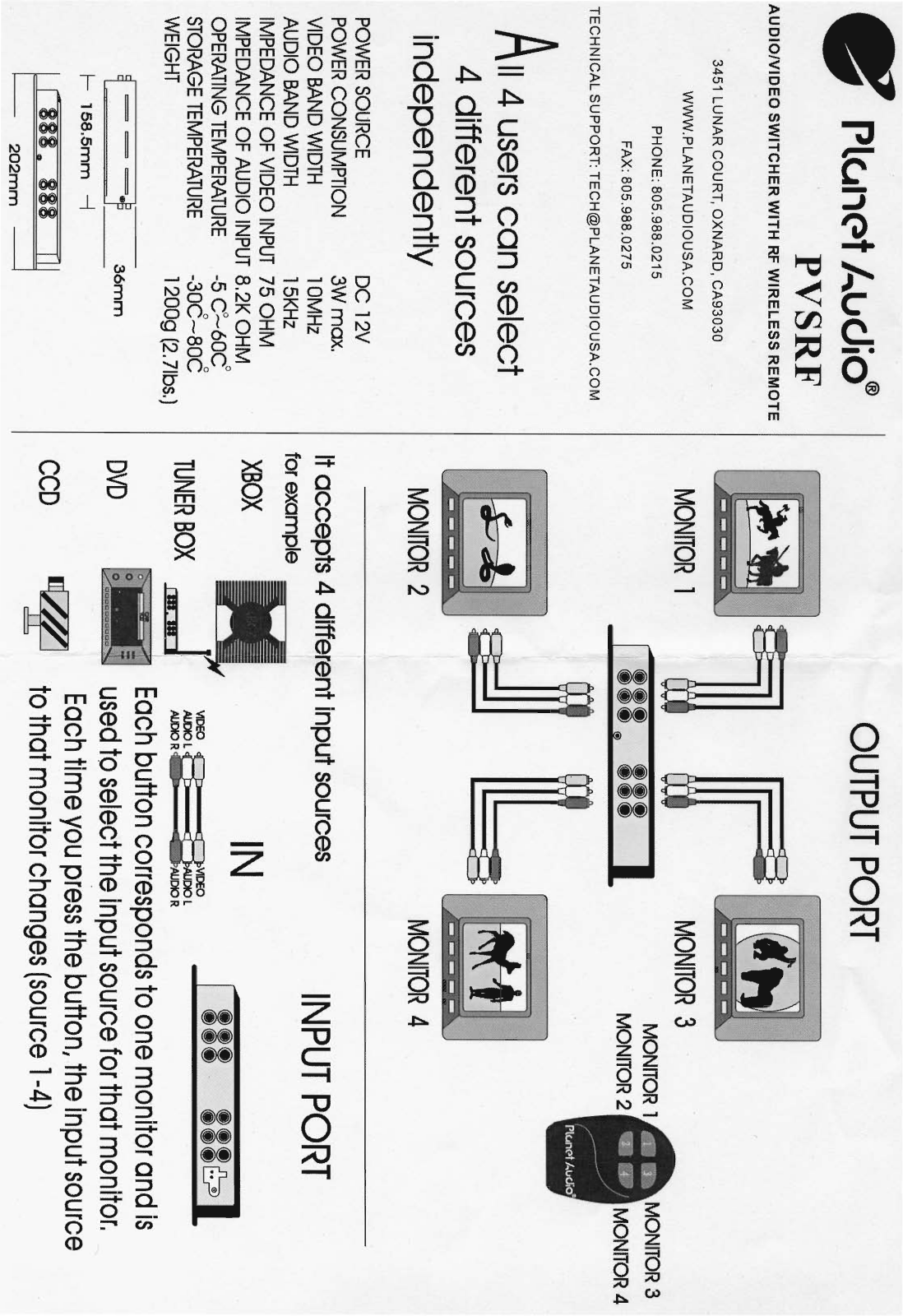 Planet Audio PVSRF Users Manual