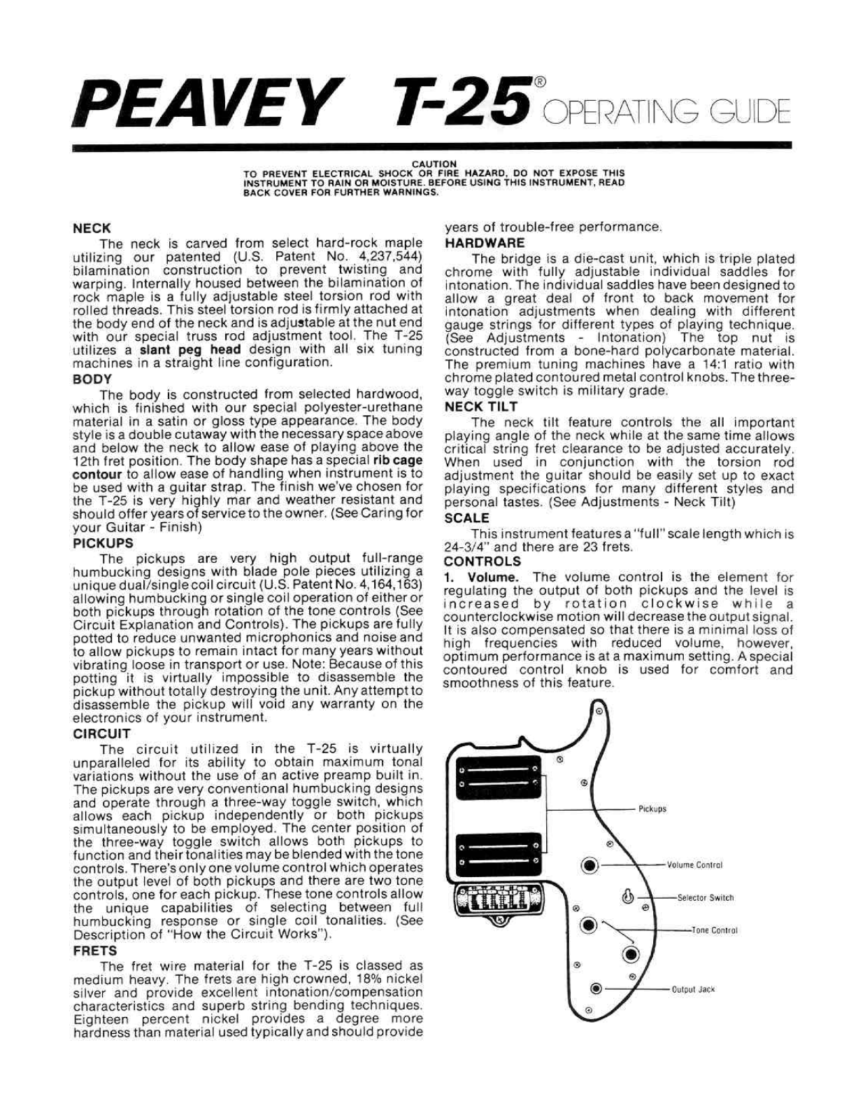 Peavey T-25 User Manual