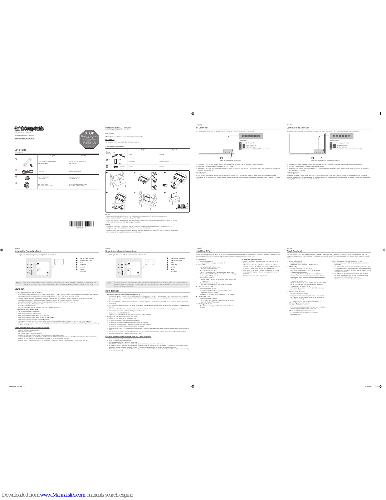 Samsung HG43NE460S, HG50NE460S, AA59-00817A Quick Setup Manual