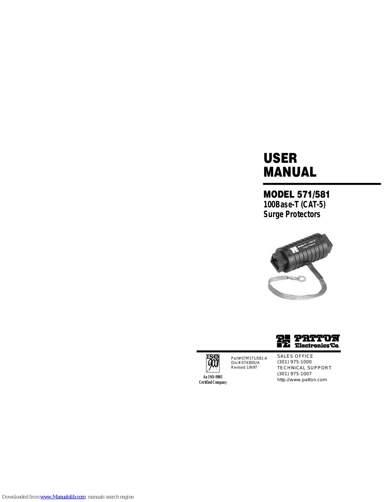 Patton electronics 581, 571 User Manual