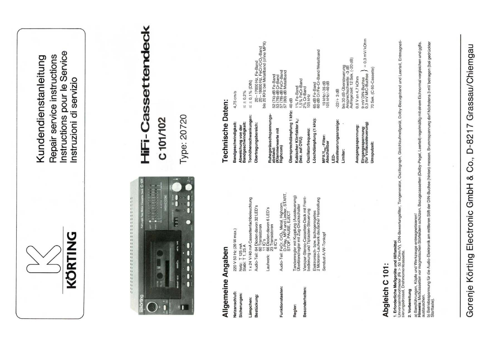 Körting C101 Service Manual