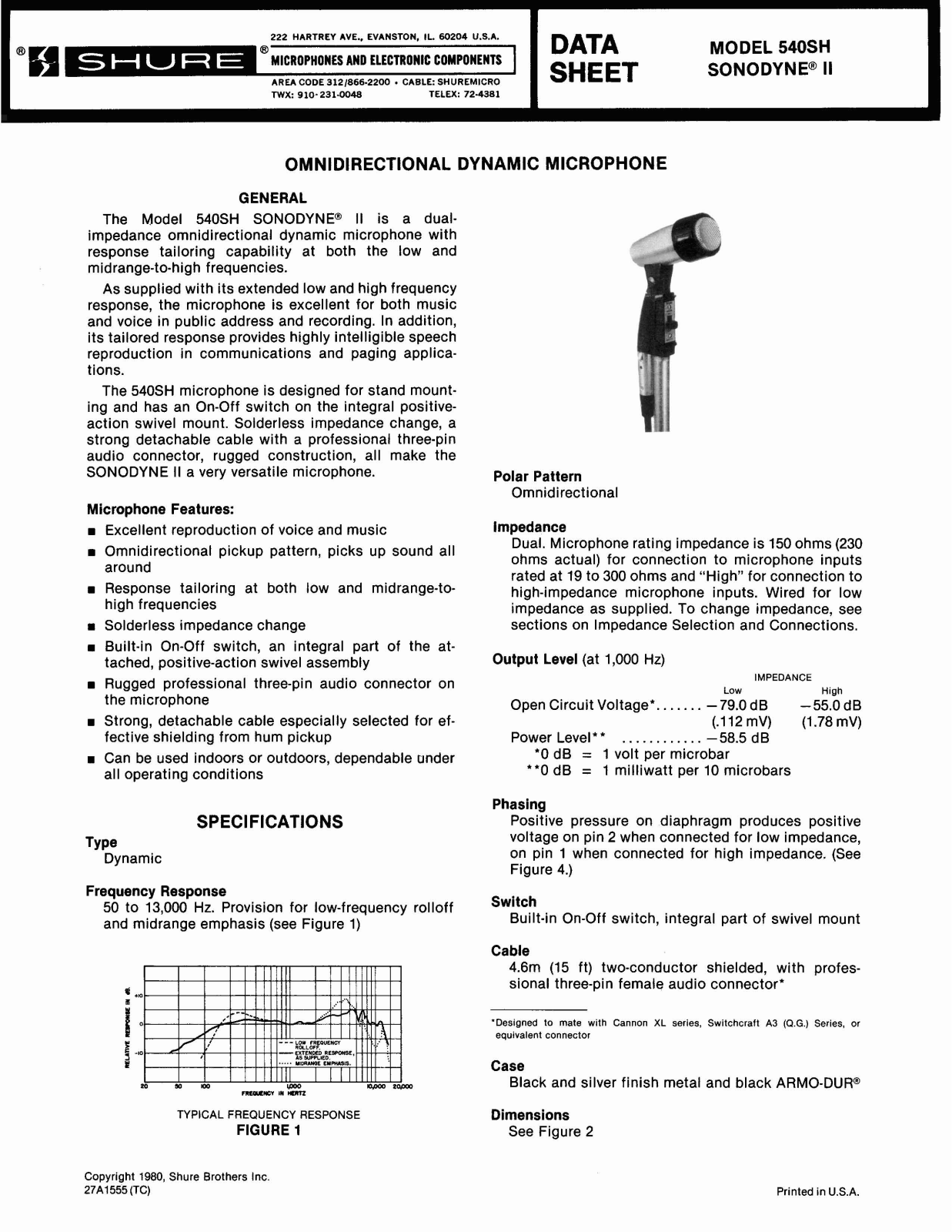 Shure 540SH User Guide - ManualMachine.com