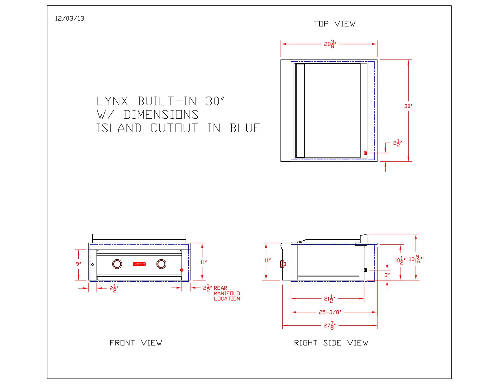 Lynx L30AG Dimensions Guide