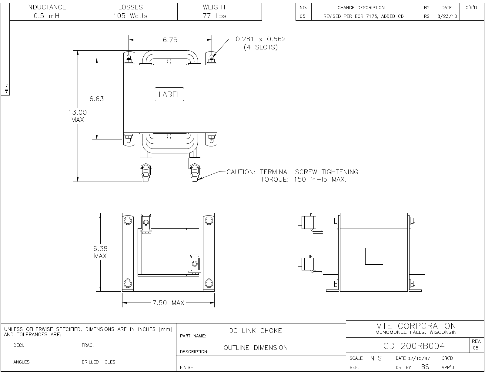 MTE CD 200RB004 CAD Drawings