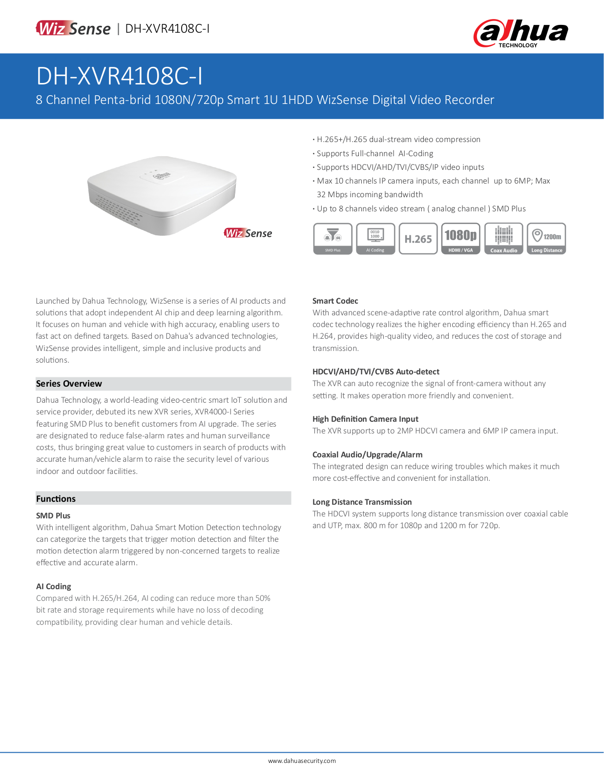 Dahua DH-XVR4108C User Manual