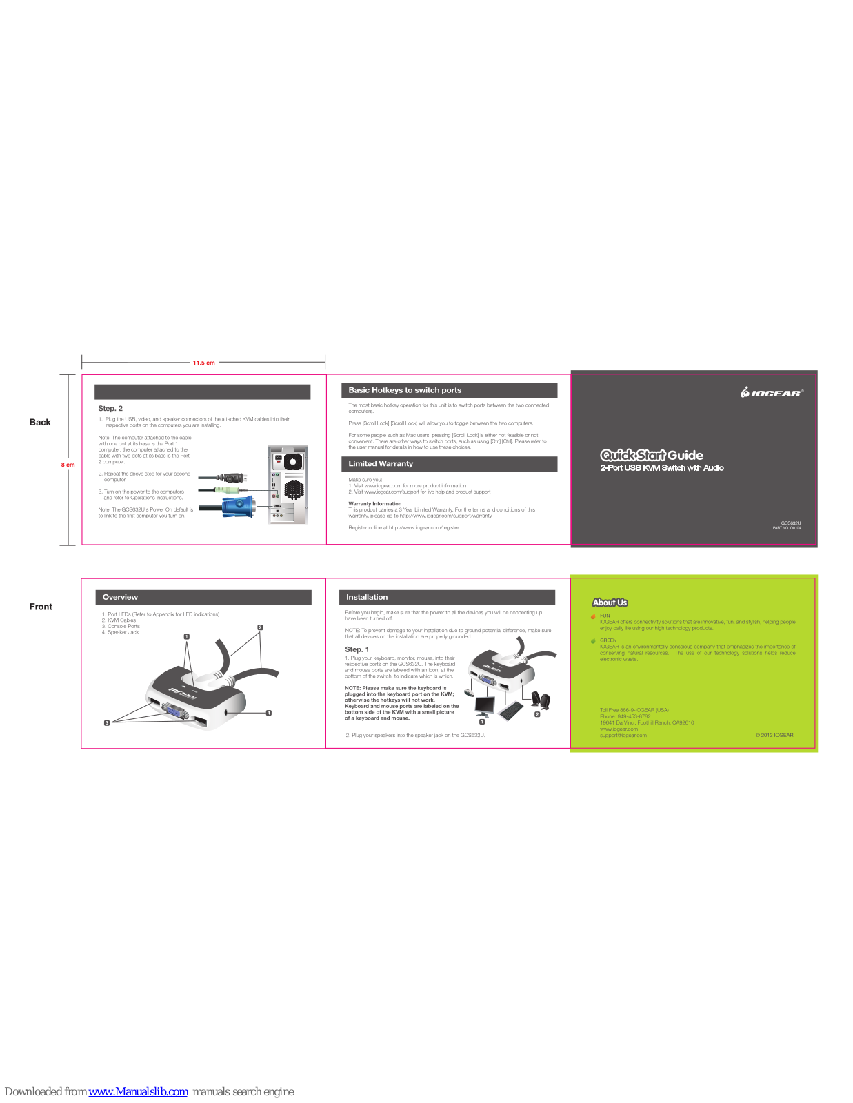 IOGear OC9632U, GCS632U Quick Start Manual