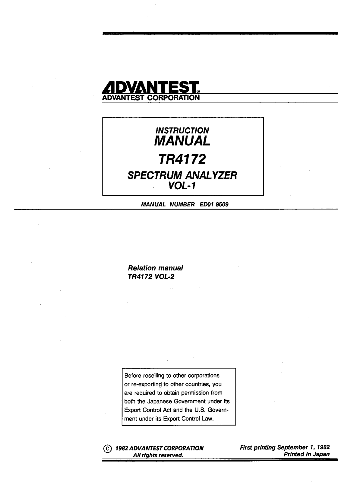 Advantest tr4172 schematic