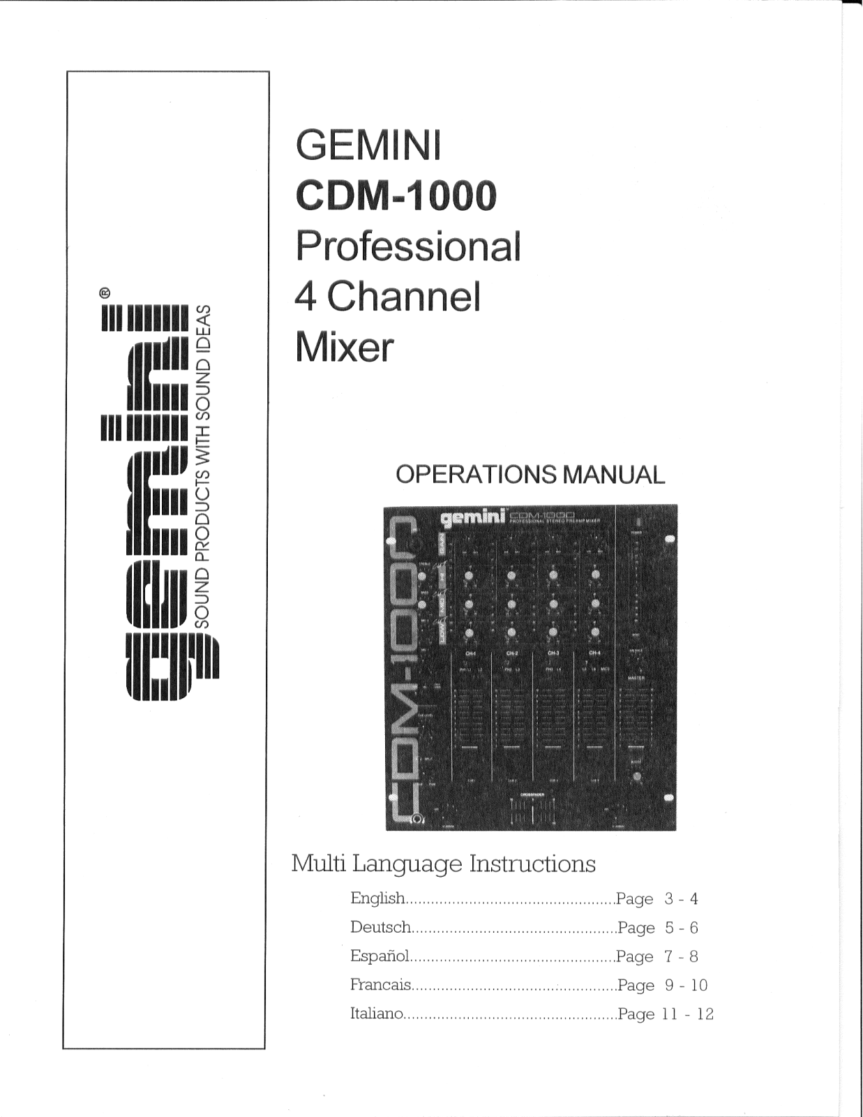 Gemini CDM-1000 User Manual