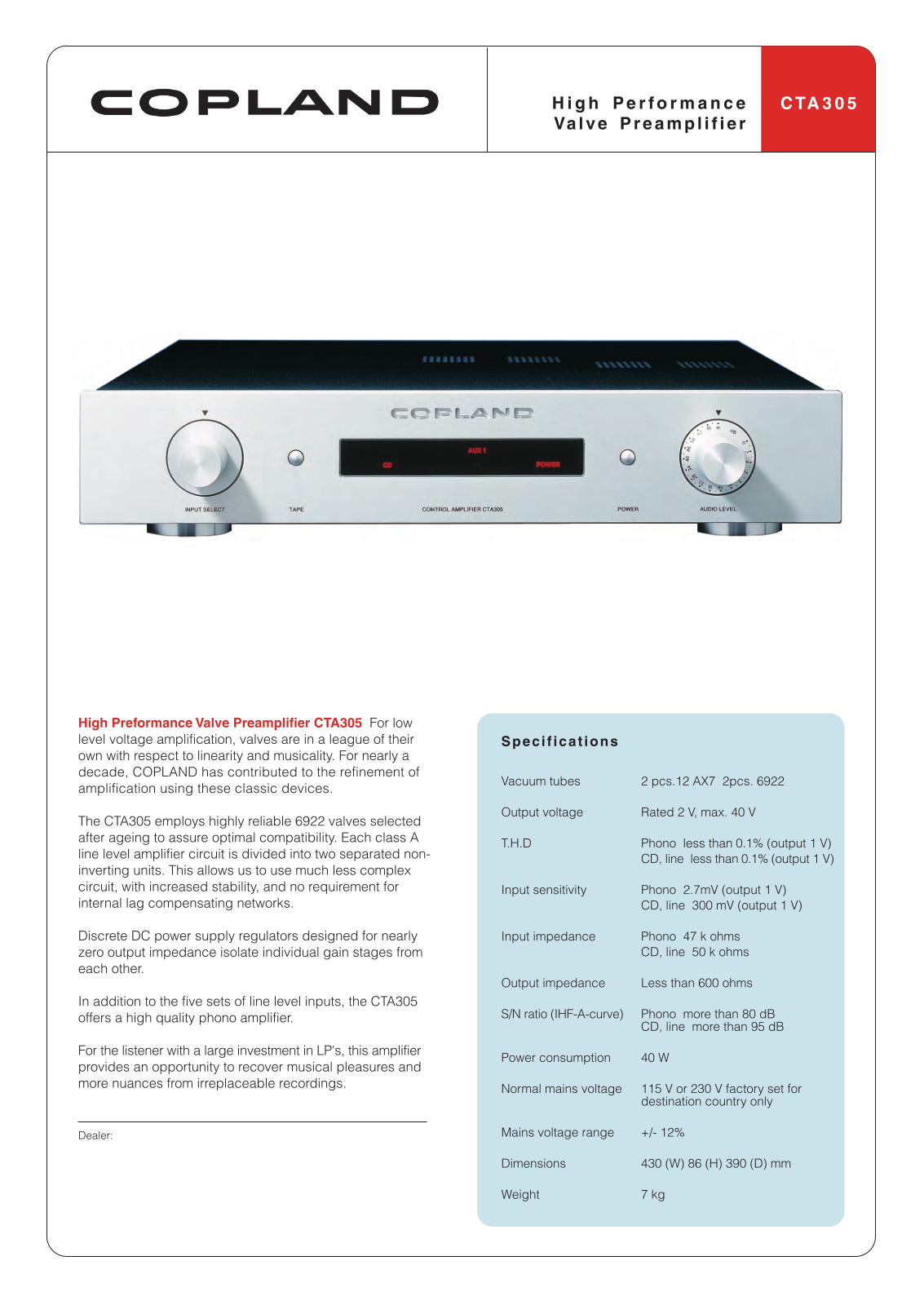 Copland CTA-305 Brochure