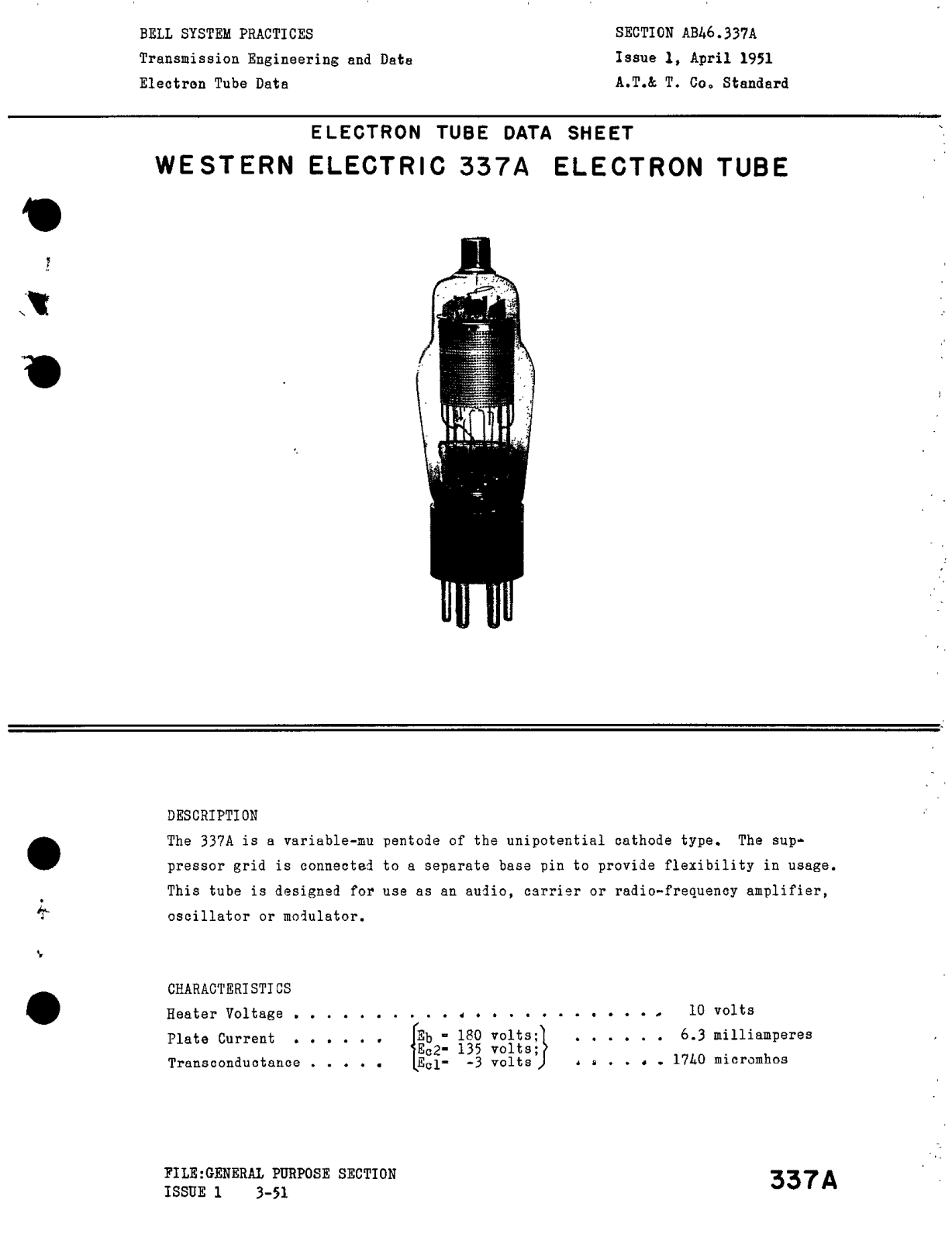 Western Electric 337-A Brochure