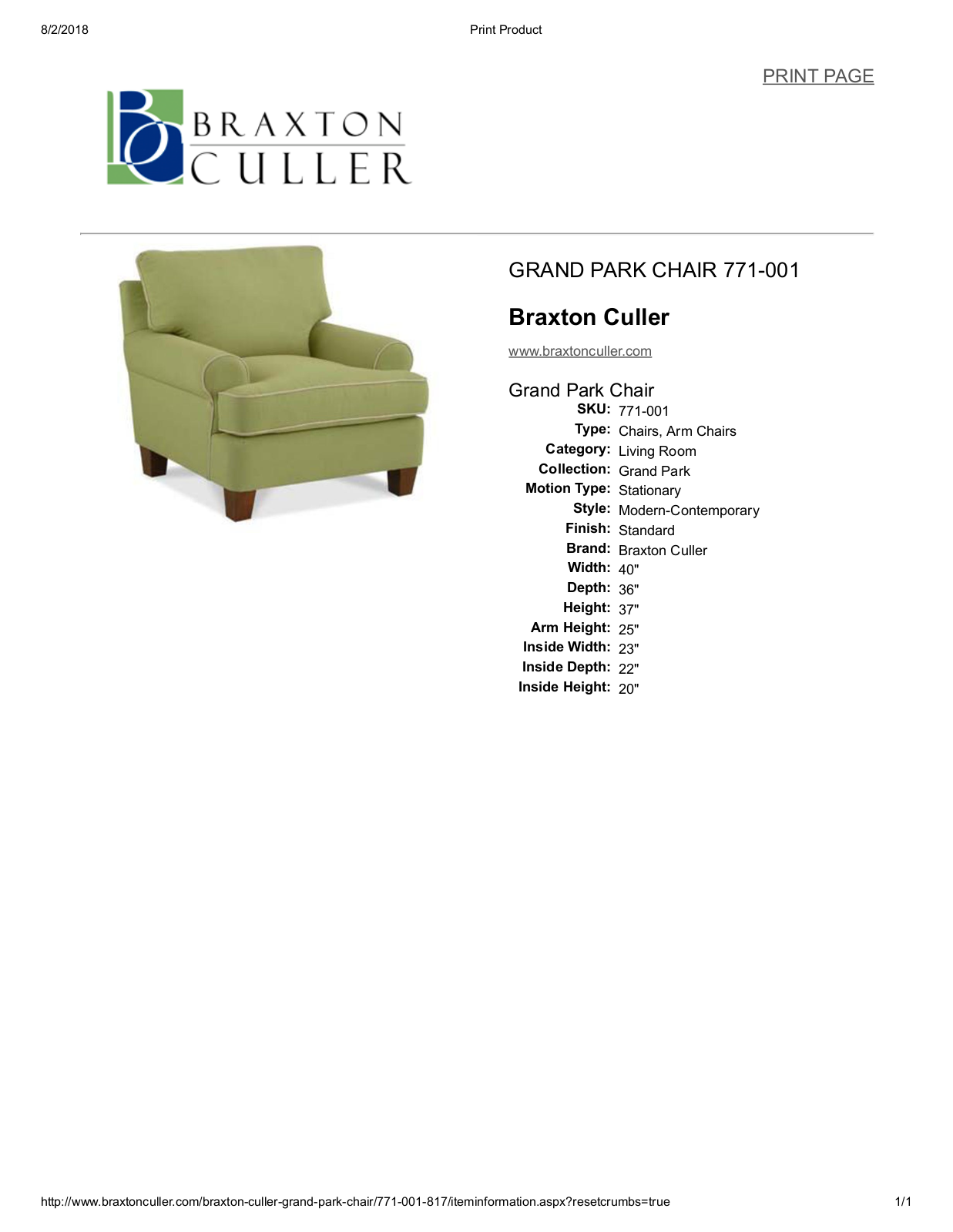 Braxton Culler BXCL1502 Specifications - ManualMachine.com