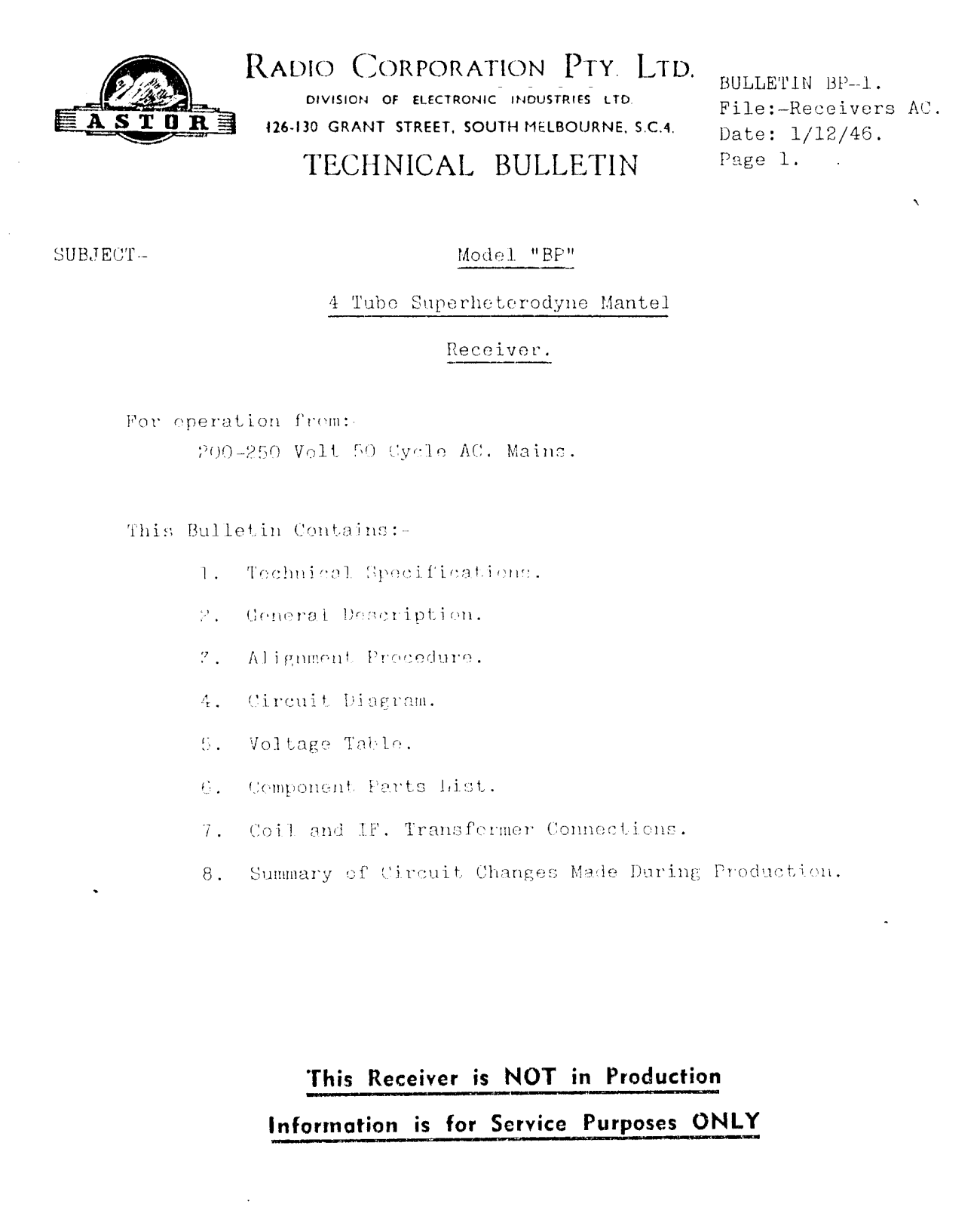Astor BP Diagram - ManualMachine.com