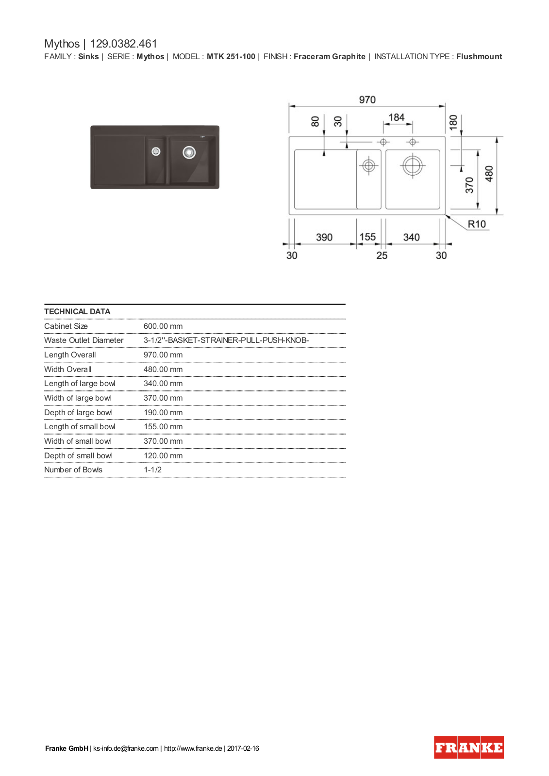 Franke 129.0382.461 Service Manual