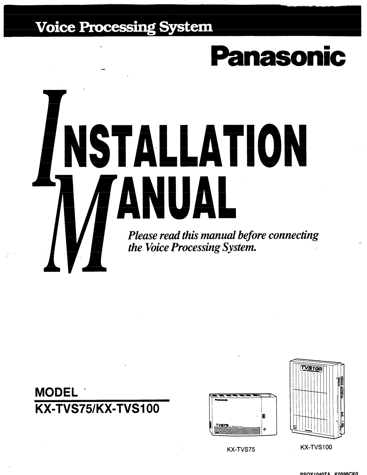 Panasonic KX-TVS75, KX-TVS100 User Manual