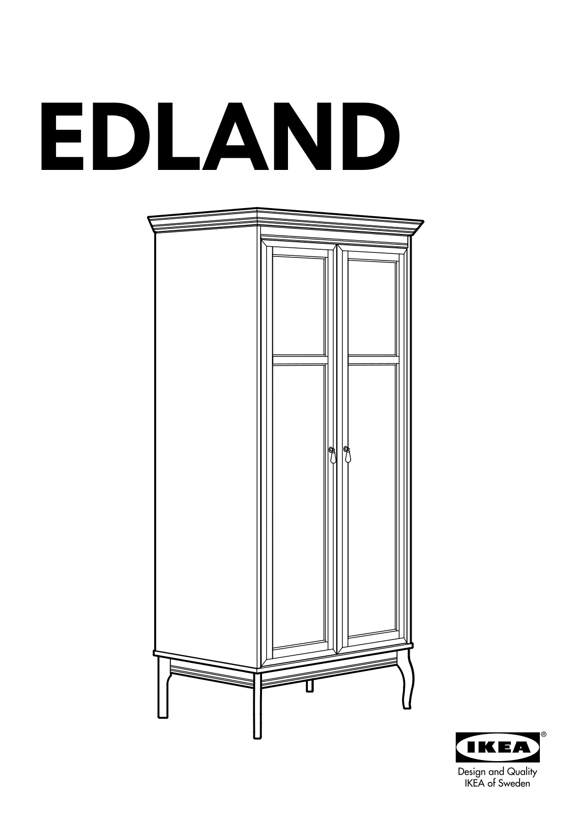 IKEA EDLAND WARDROBE W- 2 DOORS Assembly Instruction