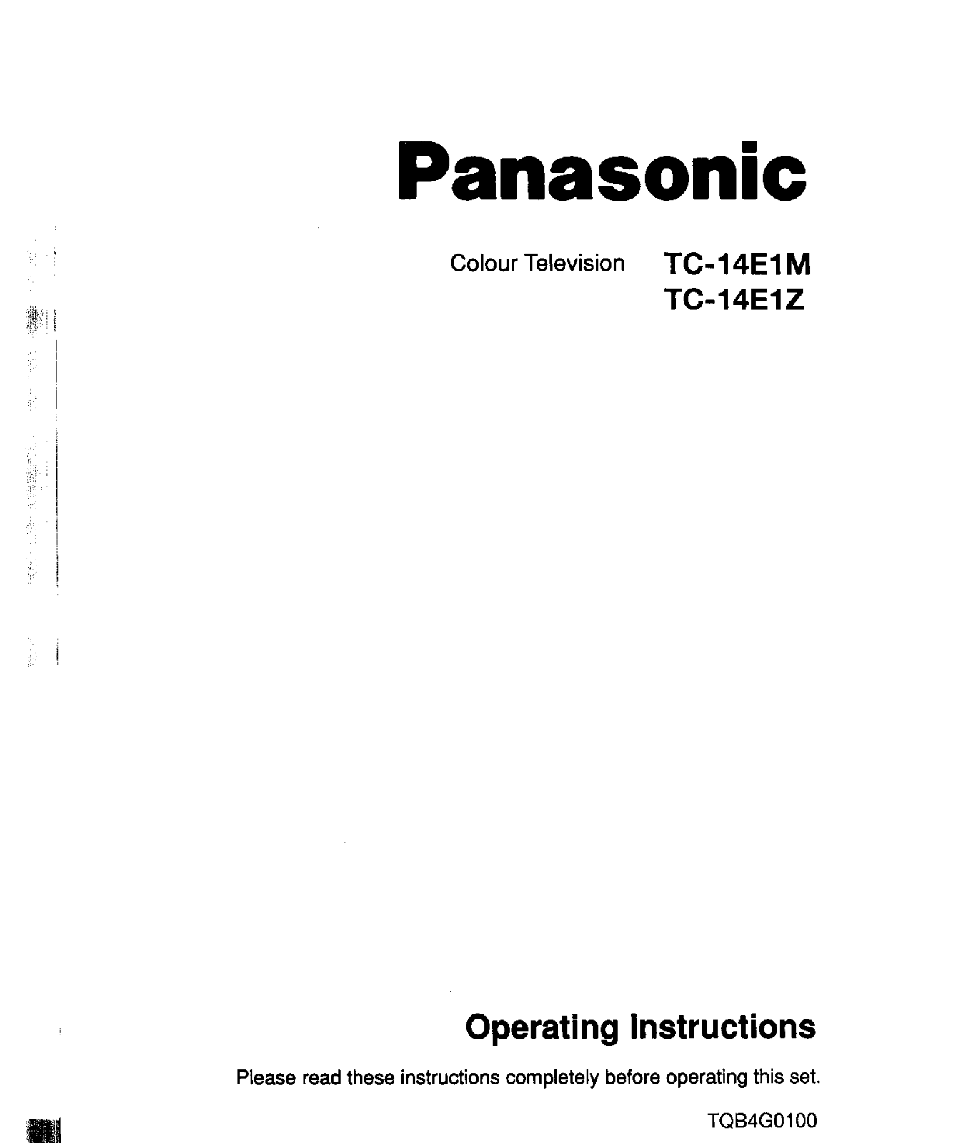 Panasonic TC-14E1Z Operating Instruction