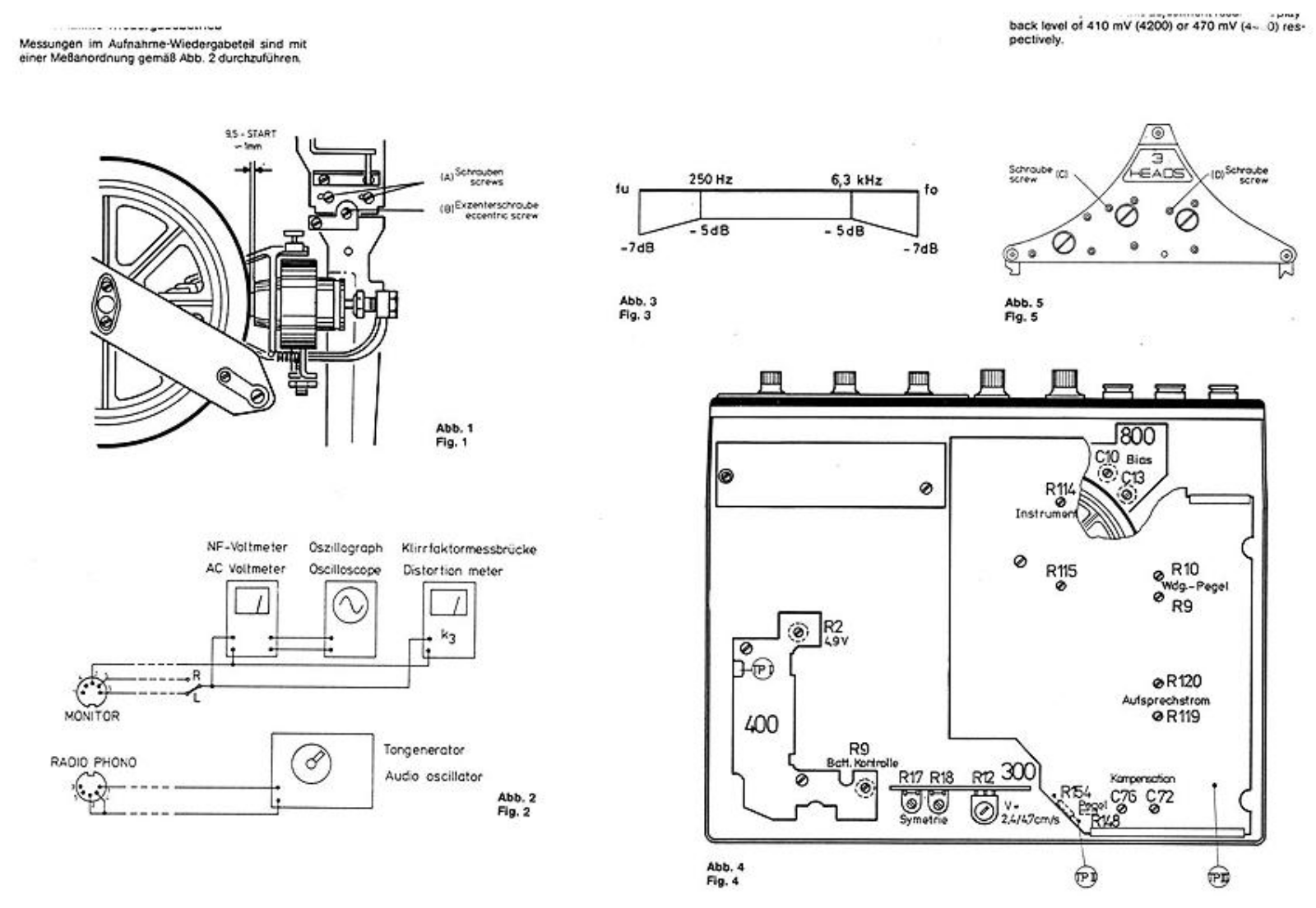 Uher 4400 Report Monitor Service manual