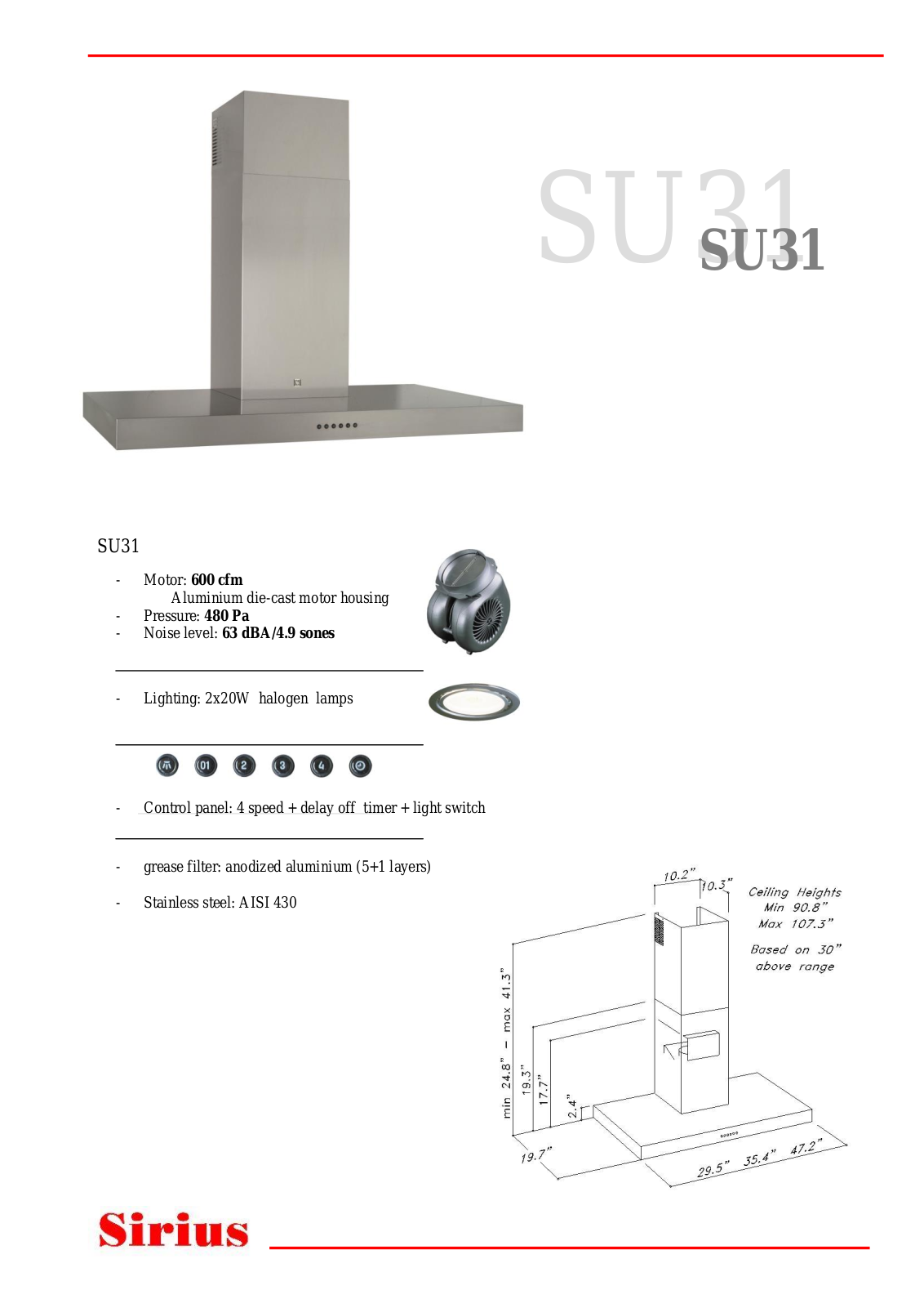 Sirius SU3130 Data Sheet