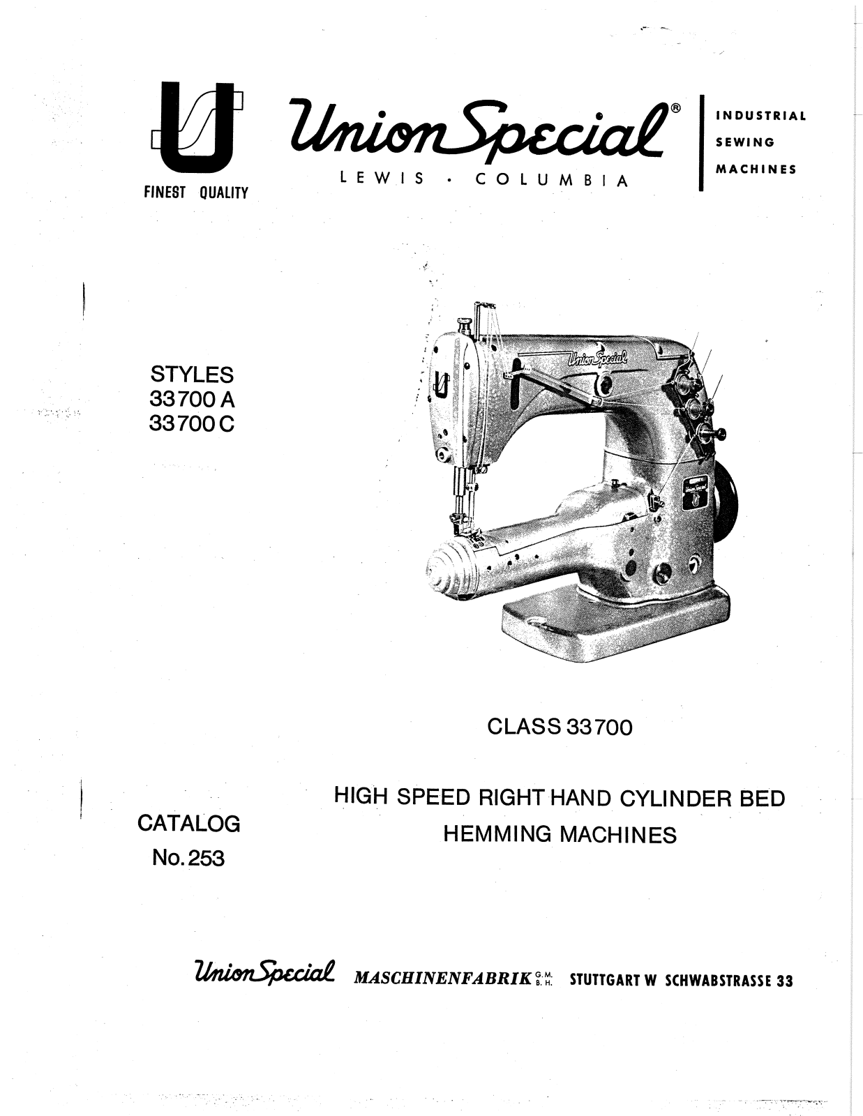 Union Special 41300AA, 41300AB, 41300AC, 41300BA, 41300BB Parts List