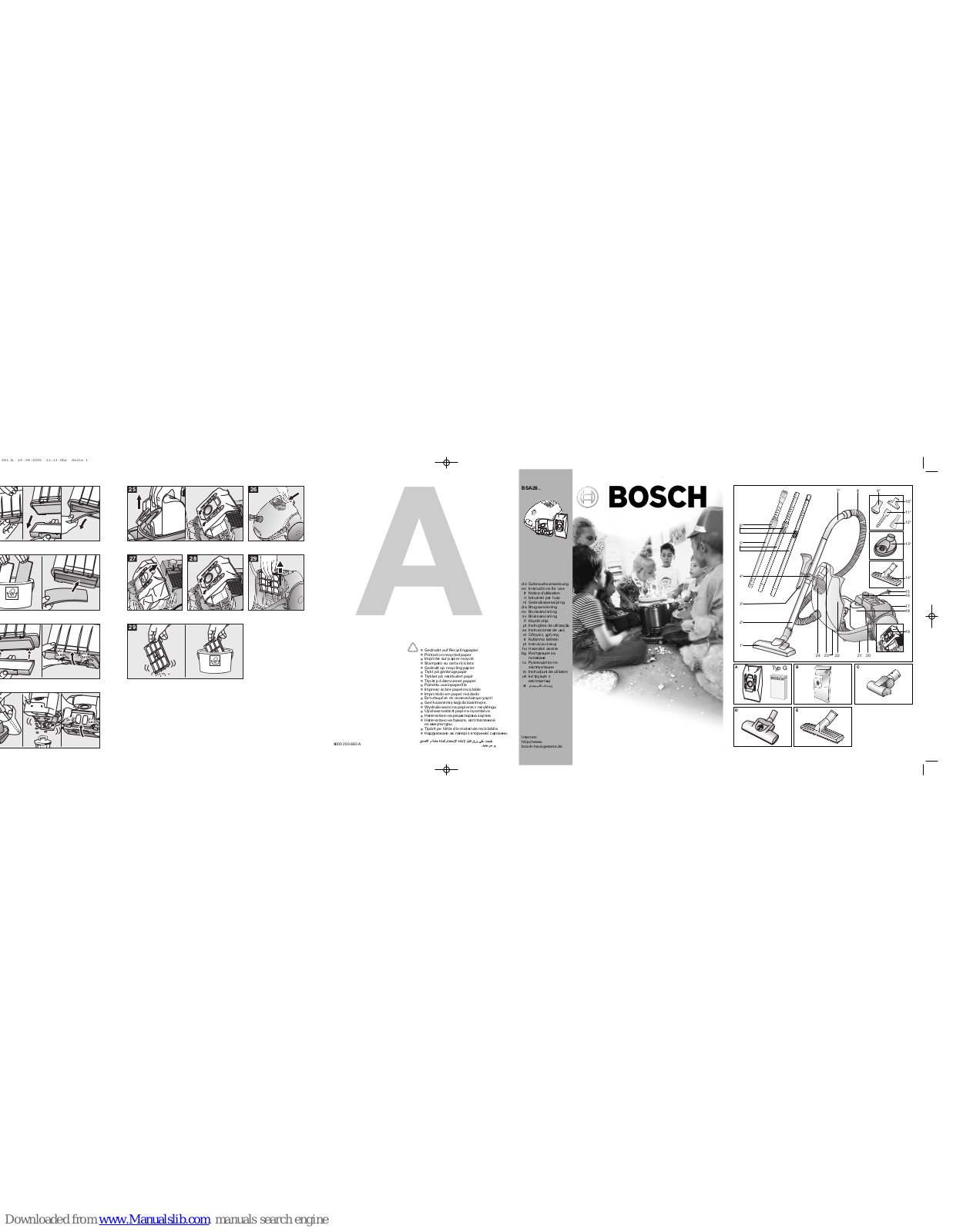 Bosch BSA28 Instructions For Use Manual