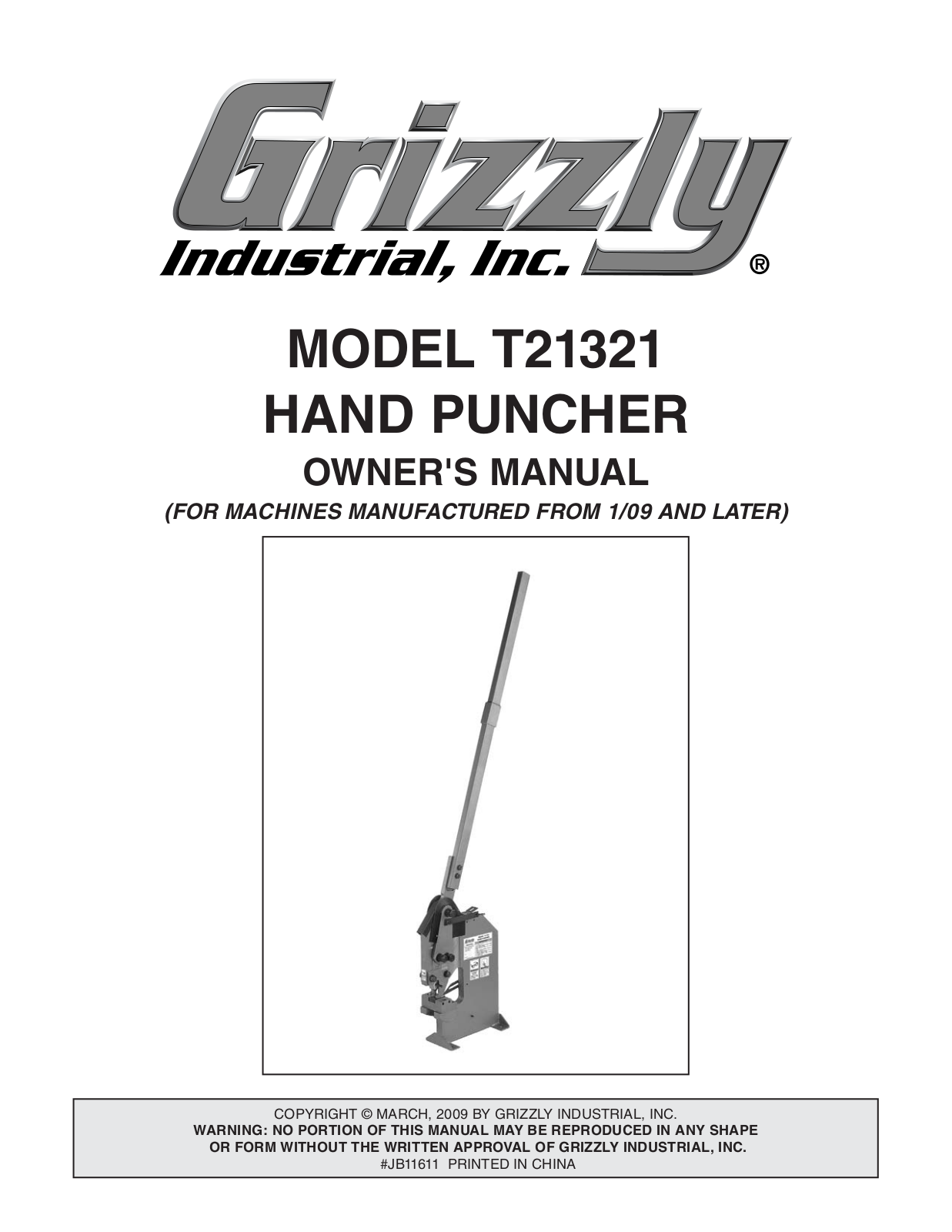 Grizzly T21321 User Manual