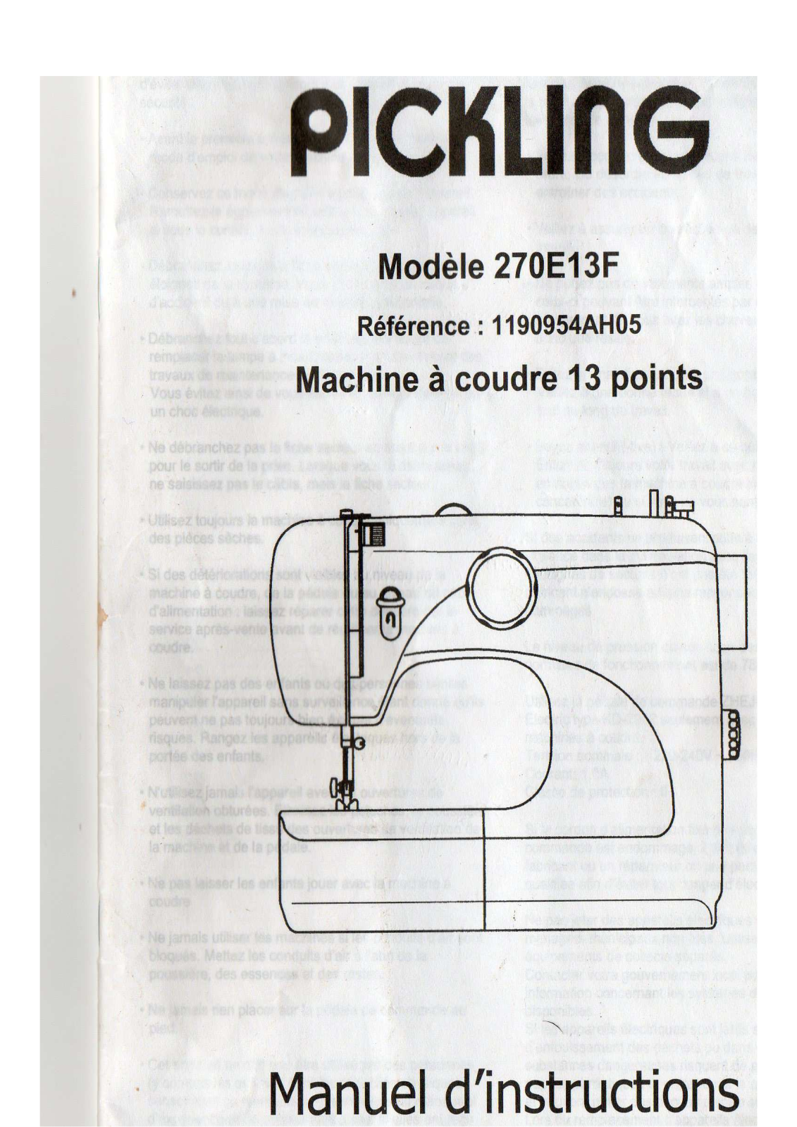 PICKLING 270E13F User Manual - ManualMachine.com