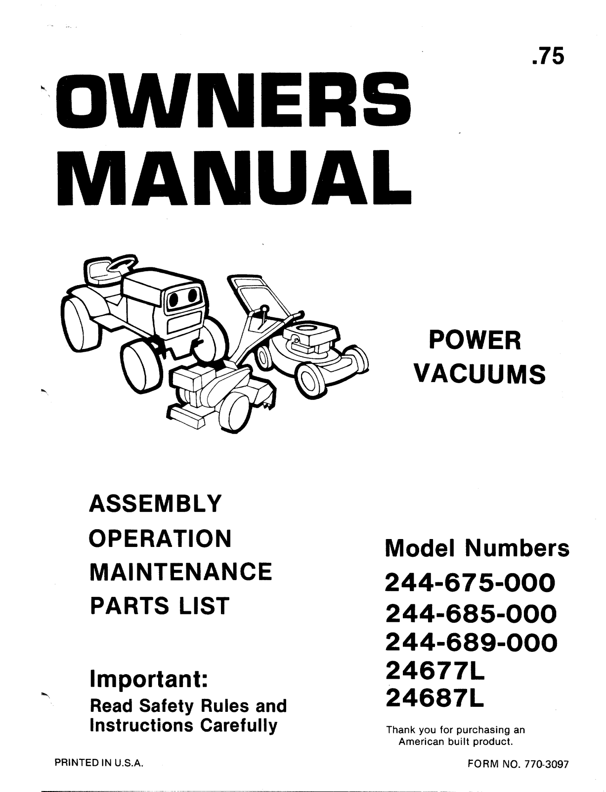 MTD 24687L User Manual