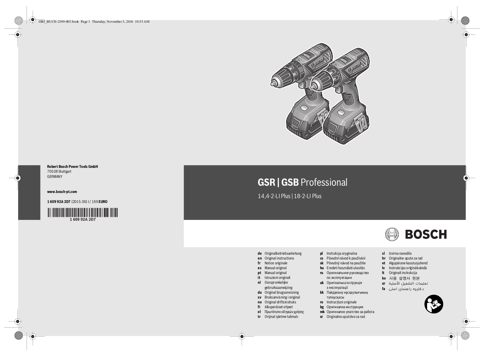 Bosch GSR 14,4-2-LI Plus User Manual