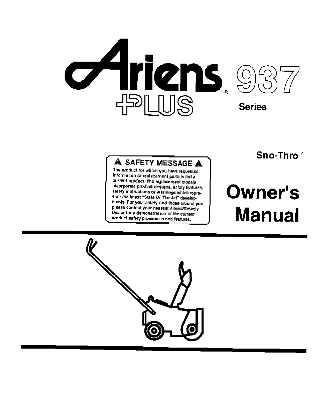 Ariens 937 User Manual 2