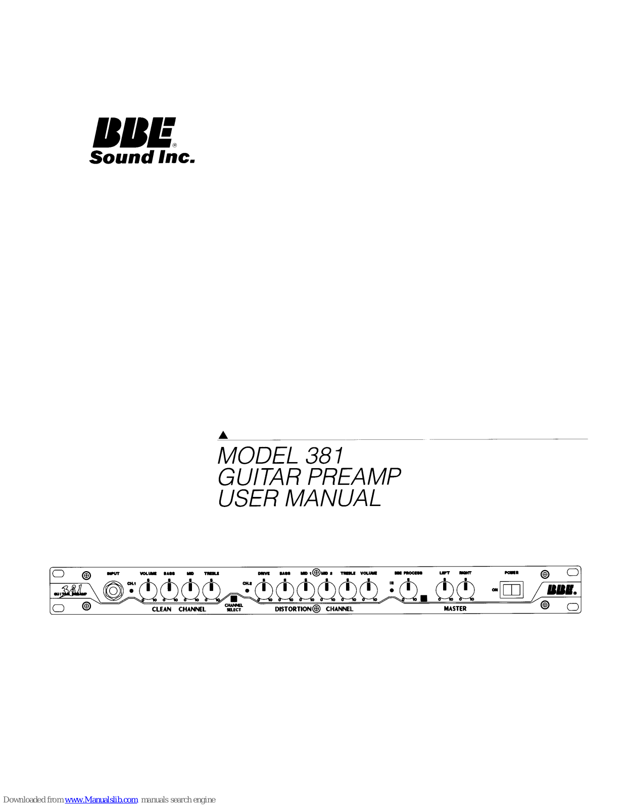 BBE Sound 381 User Manual