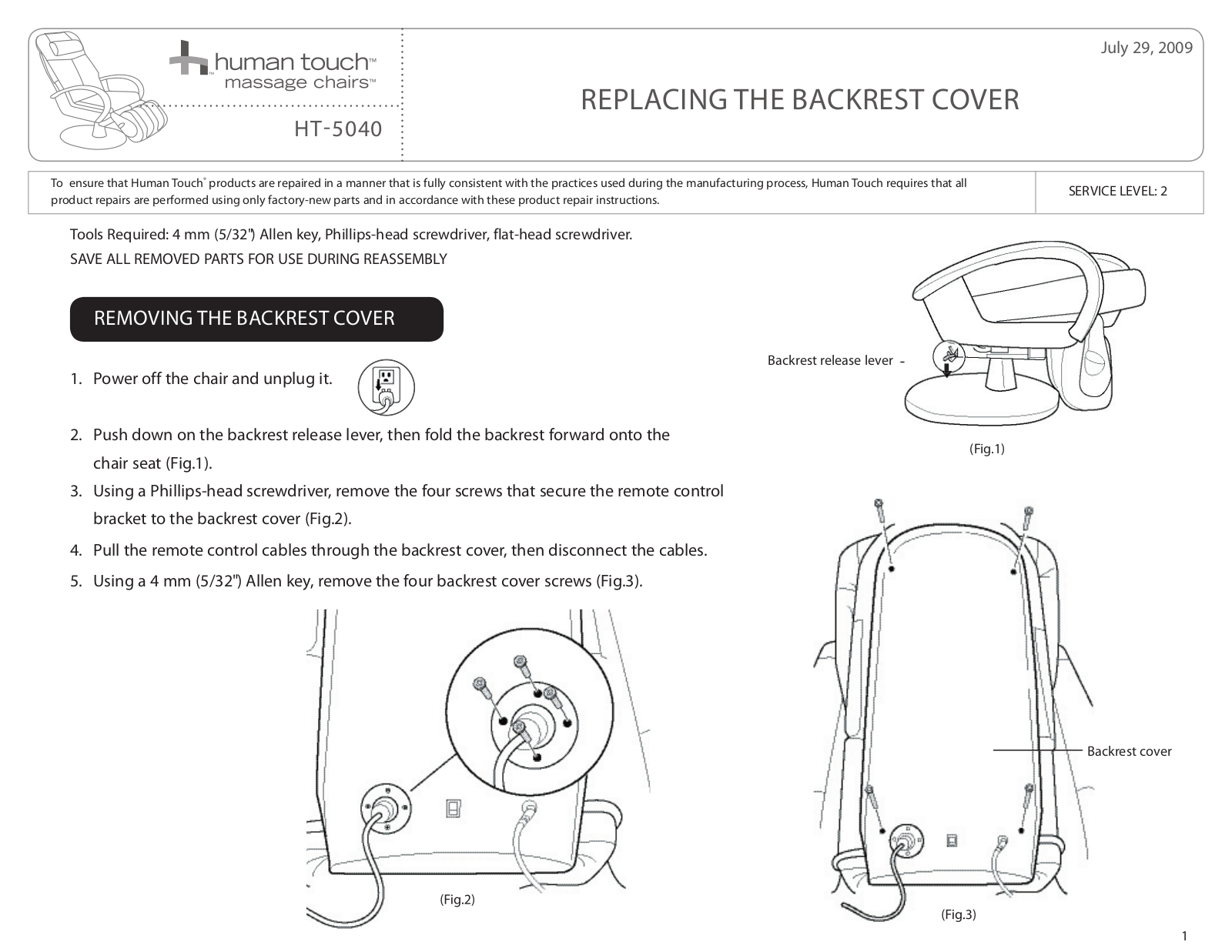 Human Touch HT-5040 User Manual