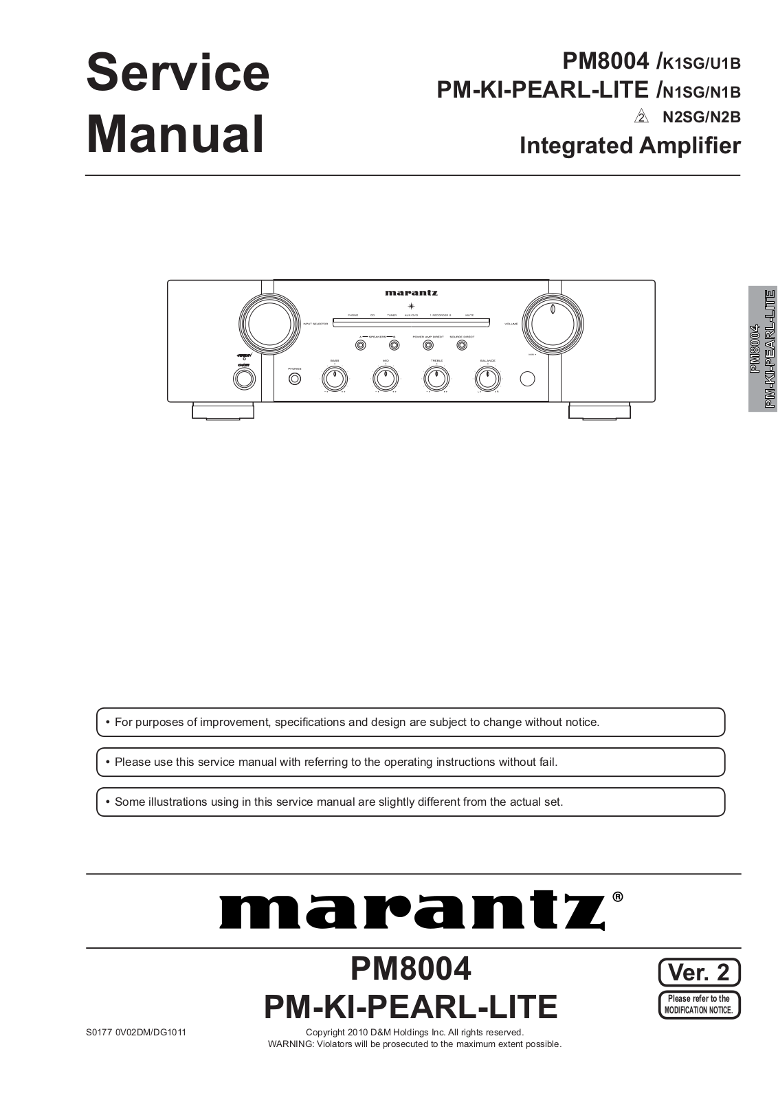 Marantz PM-8004 Service Manual