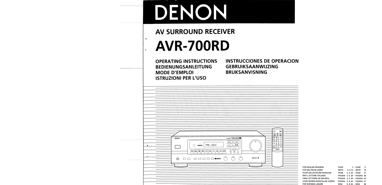 Denon AVR-700RD User Manual