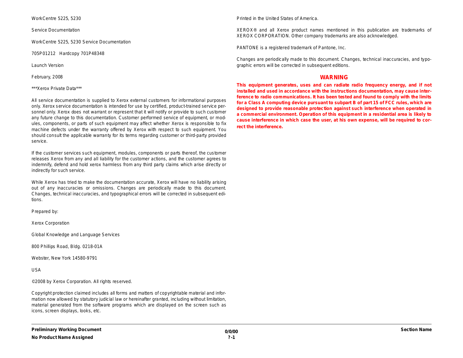 Xerox 5225, 5230 Service manual