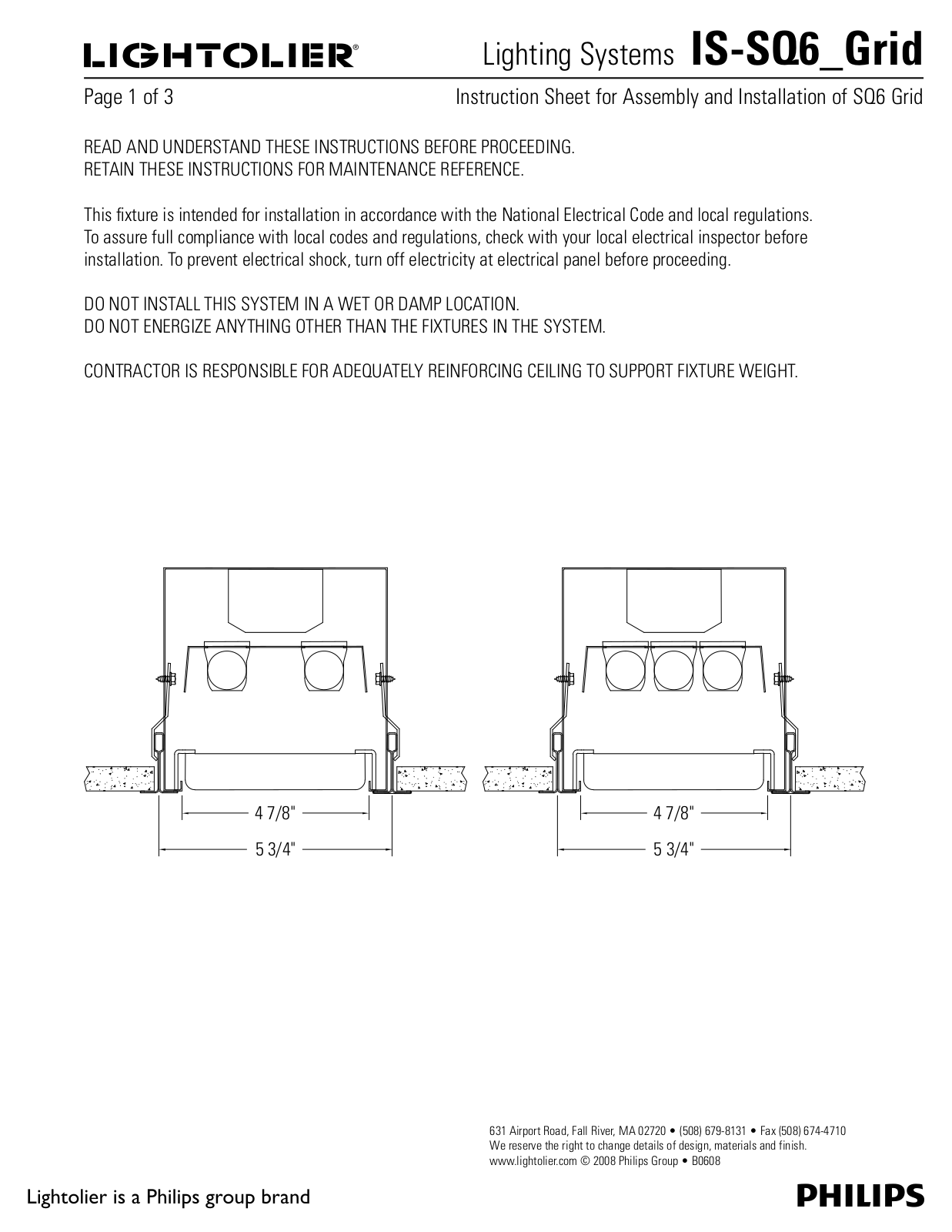 Lightolier IS-SQ6 User Manual