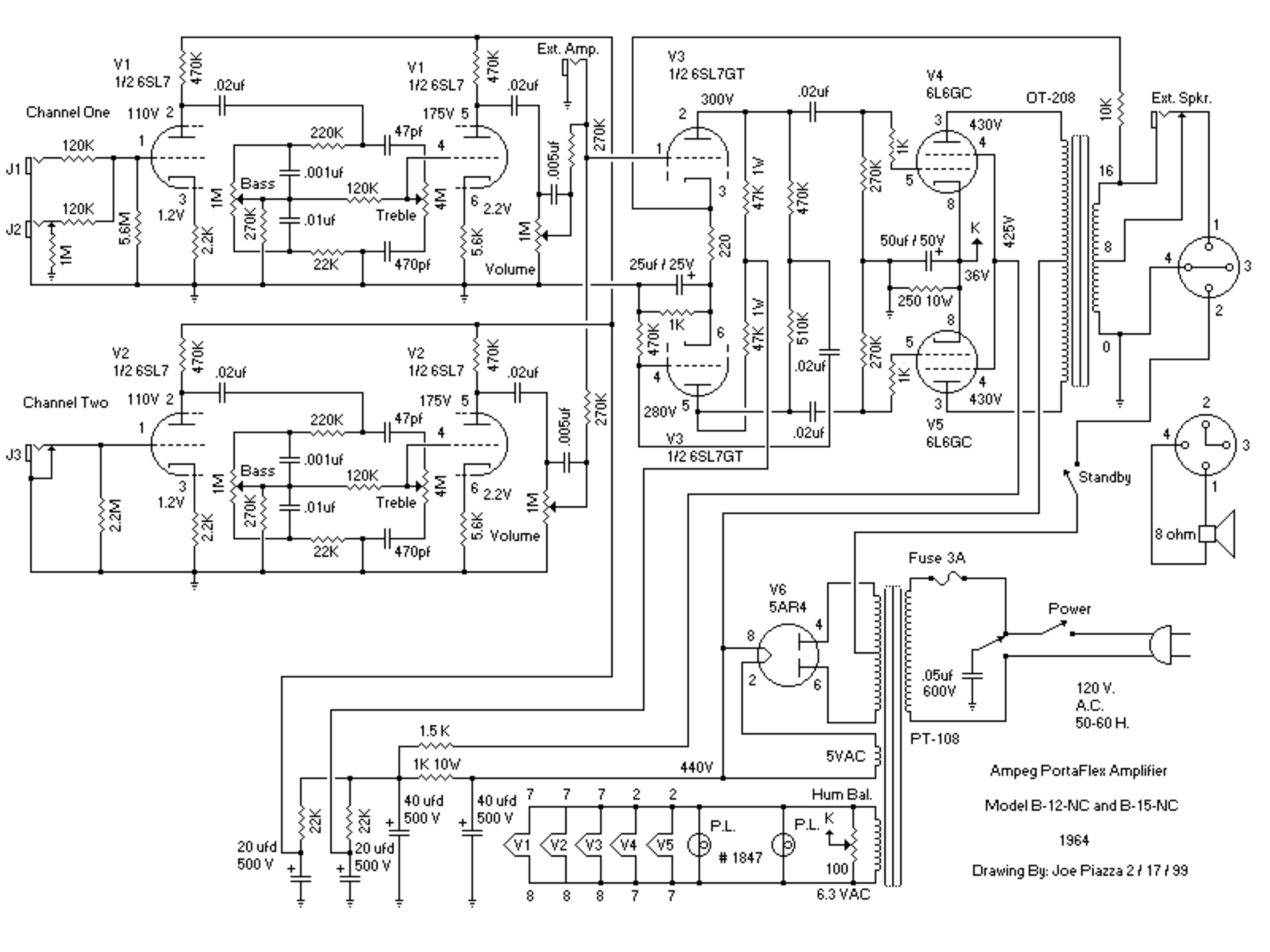 Ampeg b12nc jp schematic