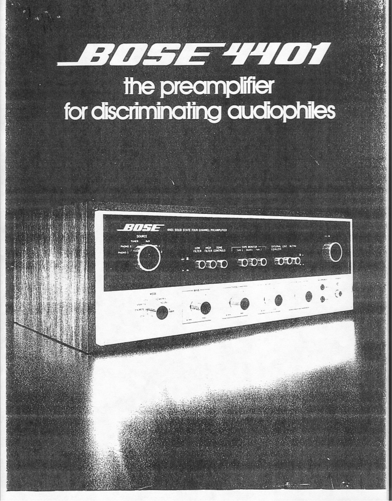 Bose Four Channel Preamplifier Owner's Manual