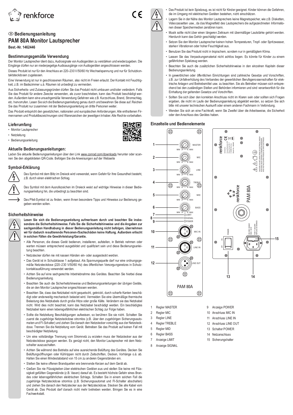 Renkforce 1462446 Operating Instructions