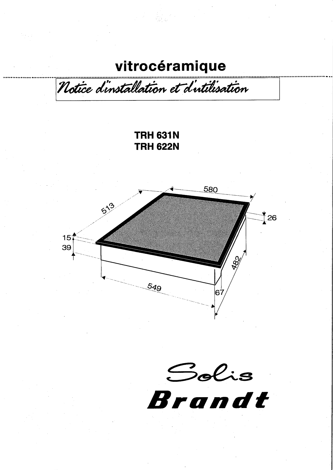 BRANDT TRH631N1 User Manual