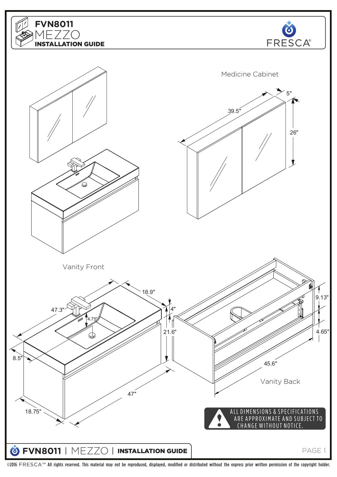 Fresca FBH10965 Installation & Assembly - ManualMachine.com