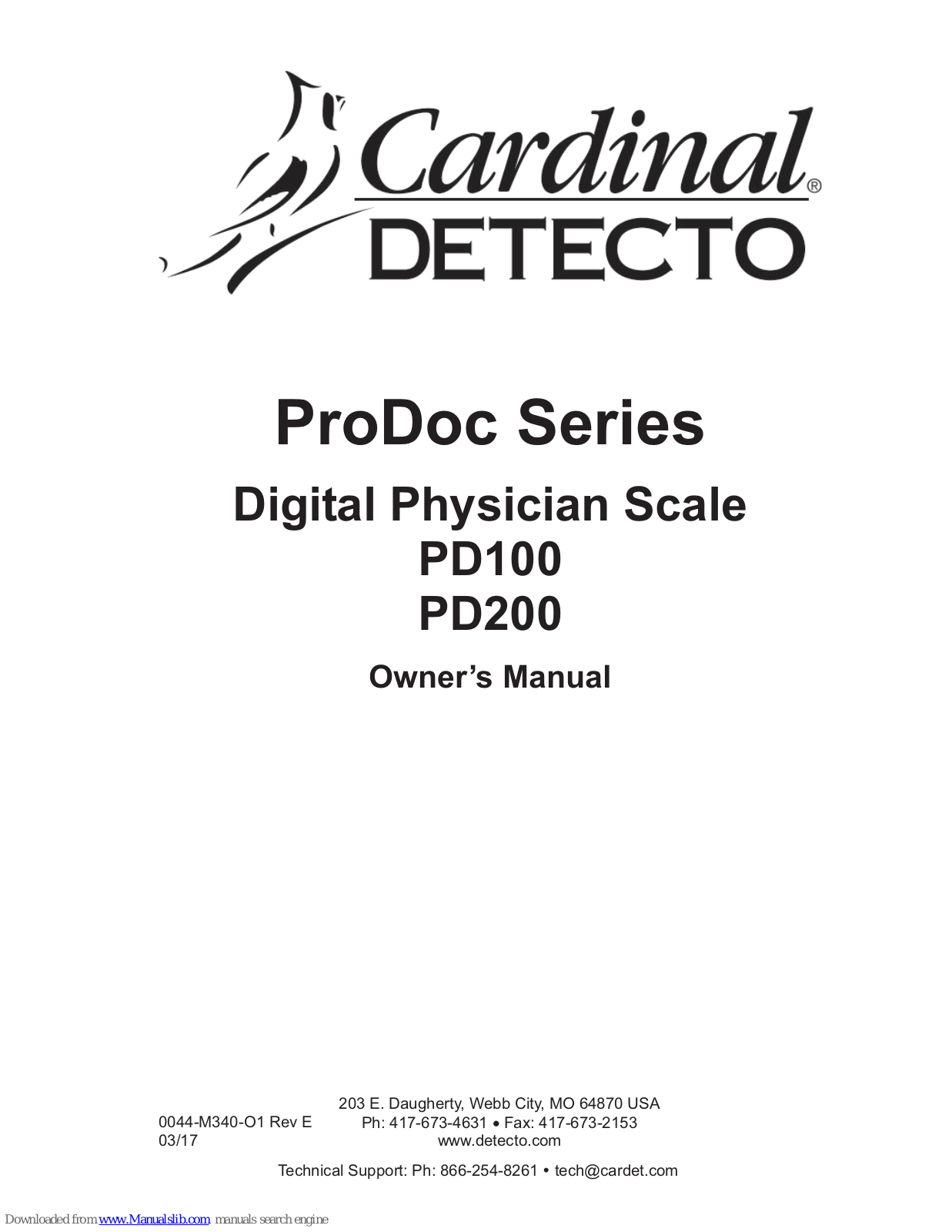 Cardinal ProDoc PD100, ProDoc PD200 Owner's Manual