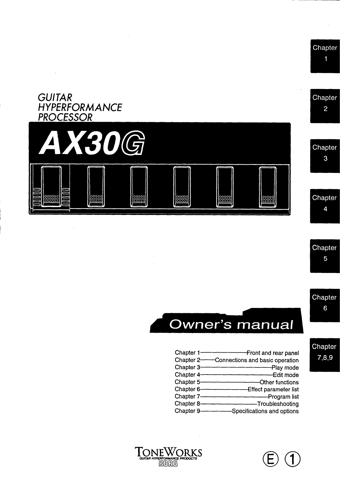 Korg AX30G User Manual