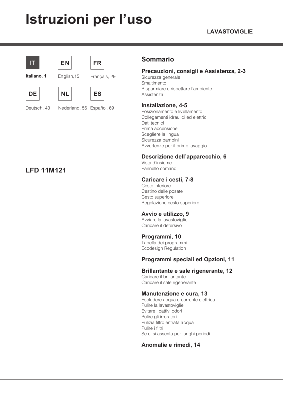 Hotpoint LFD 11M121 OC EU User Manual