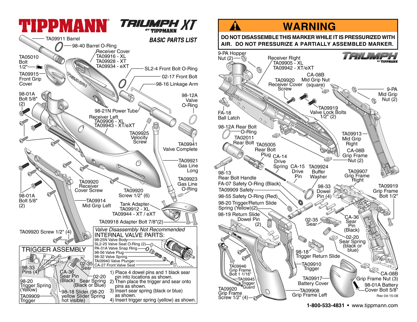 Tippmann Triumph XT User Manual