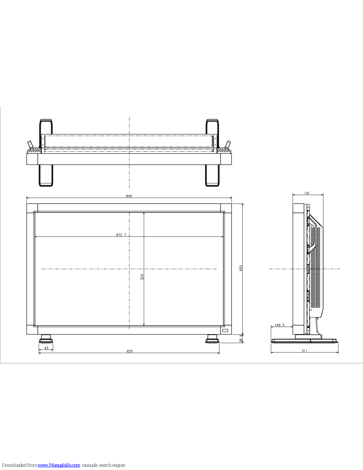 NEC AccuSync LCD4000, LCD4000-BK Dimensions - ManualMachine.com