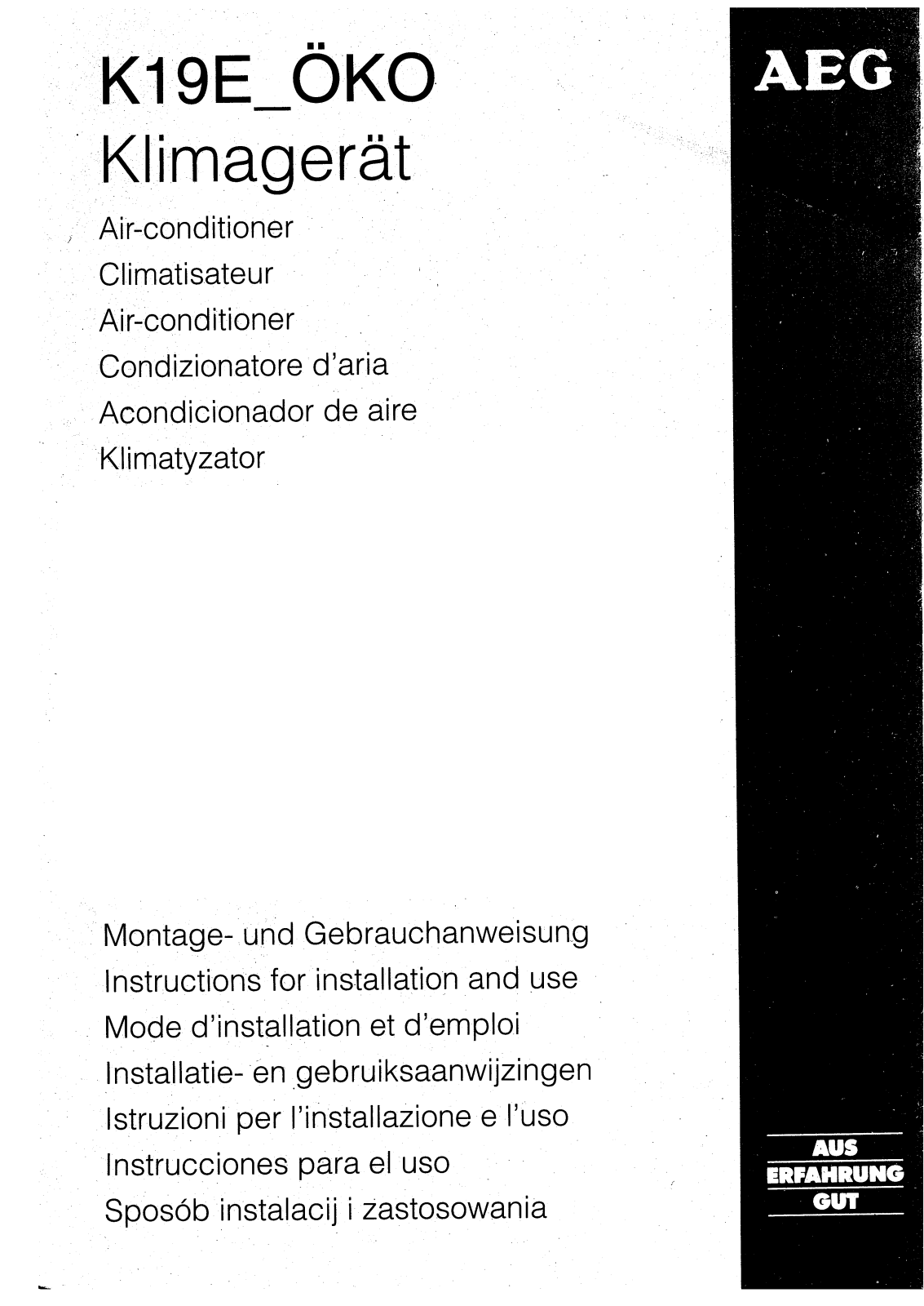 Aeg-electrolux K19ÖKO, K19E OKO User Manual